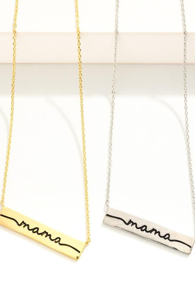 Mama Bar Necklace (Silver or Gold) - Sassy & Southern