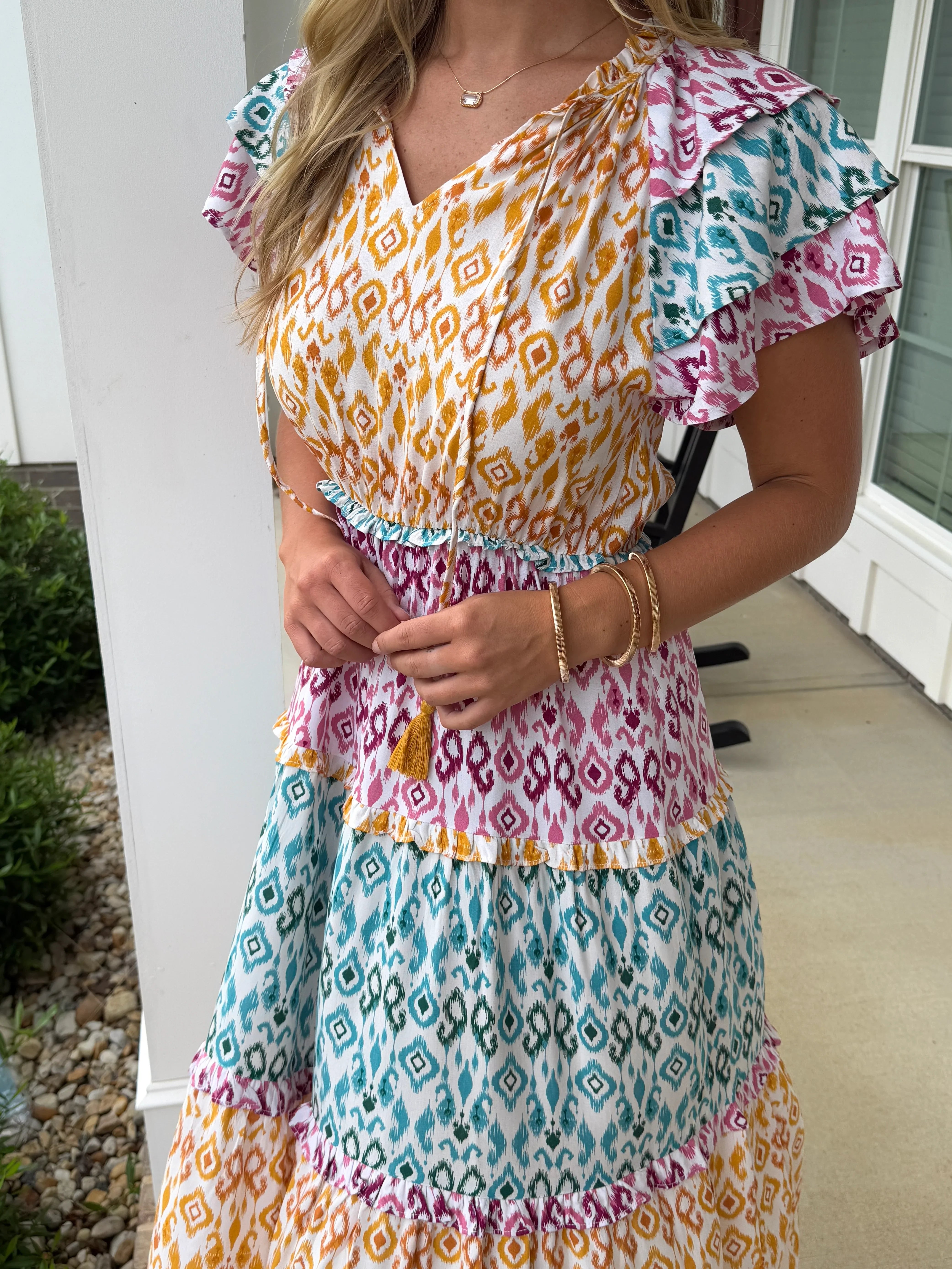 ASPEN Aztec Print Maxi Dress - Sassy and Southern
