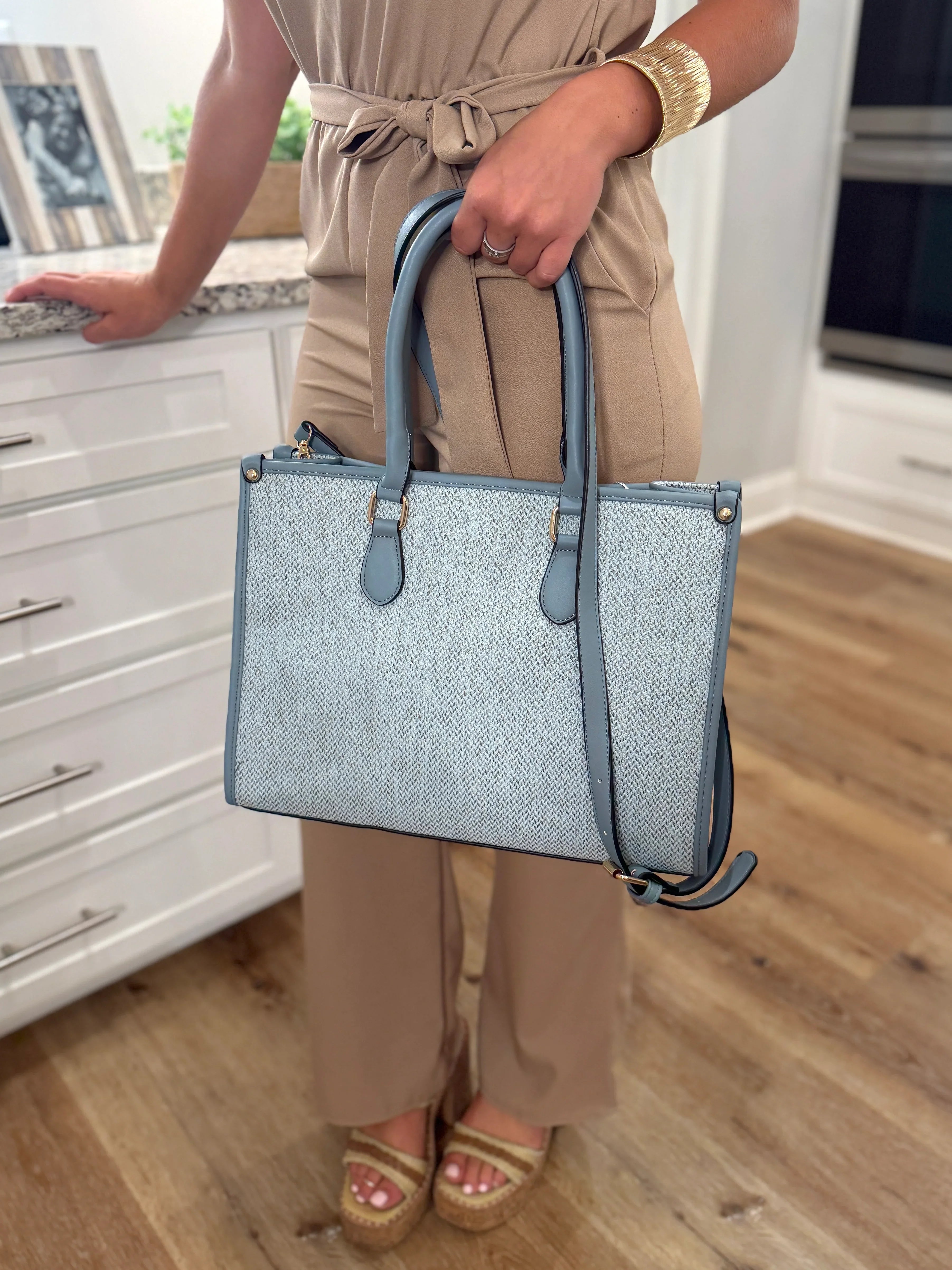Blue Satchel Tote Bag/Purse - Sassy and Southern