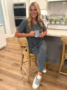 PENELOPE 2-Piece Legging/Top Lounge Set (Sage) (S-3X) - Sassy and Southern
