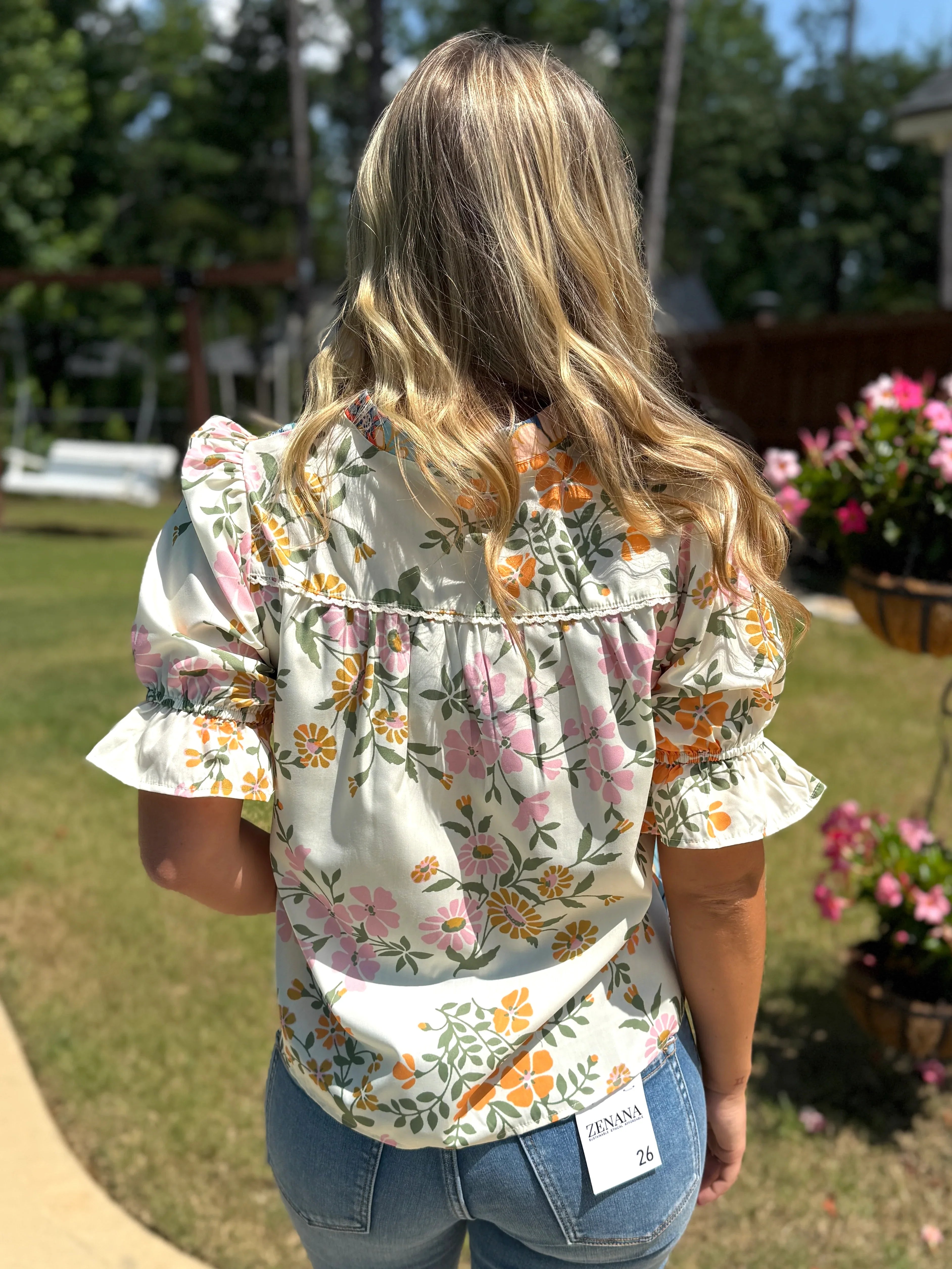 MARLEY Floral Top With Embroidery (S-2X) - Sassy and Southern