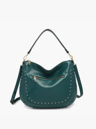 Studded Hobo Bag/Purse in Peacock Blue/Green - Sassy and Southern