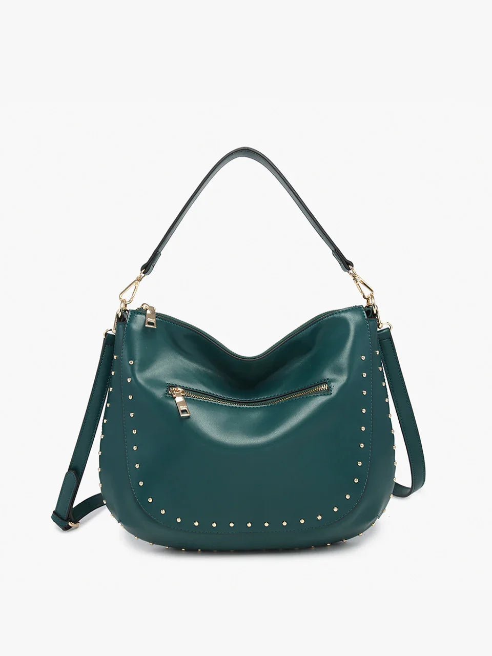 Studded Hobo Bag/Purse in Peacock Blue/Green - Sassy and Southern