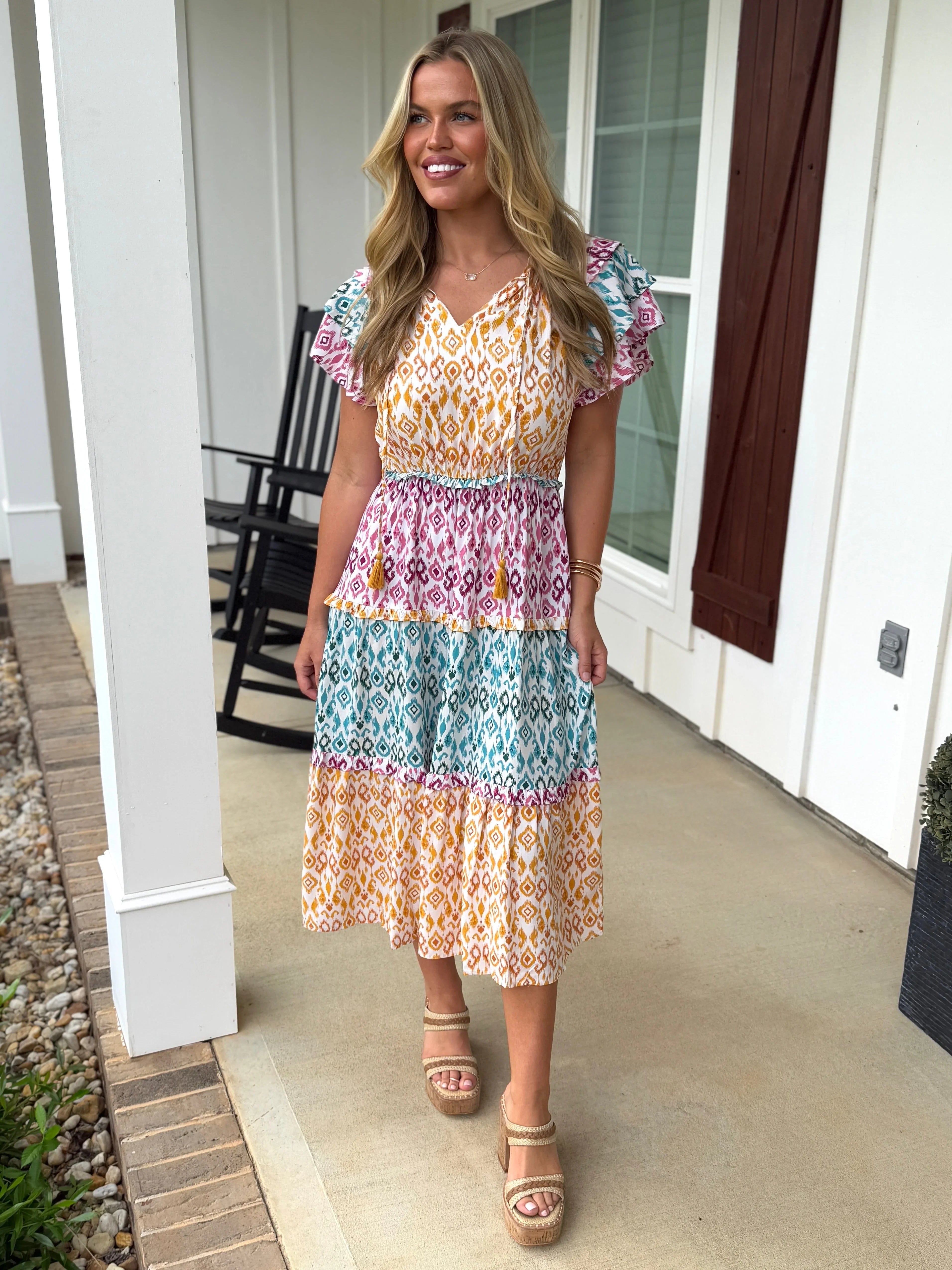 ASPEN Aztec Print Maxi Dress - Sassy and Southern