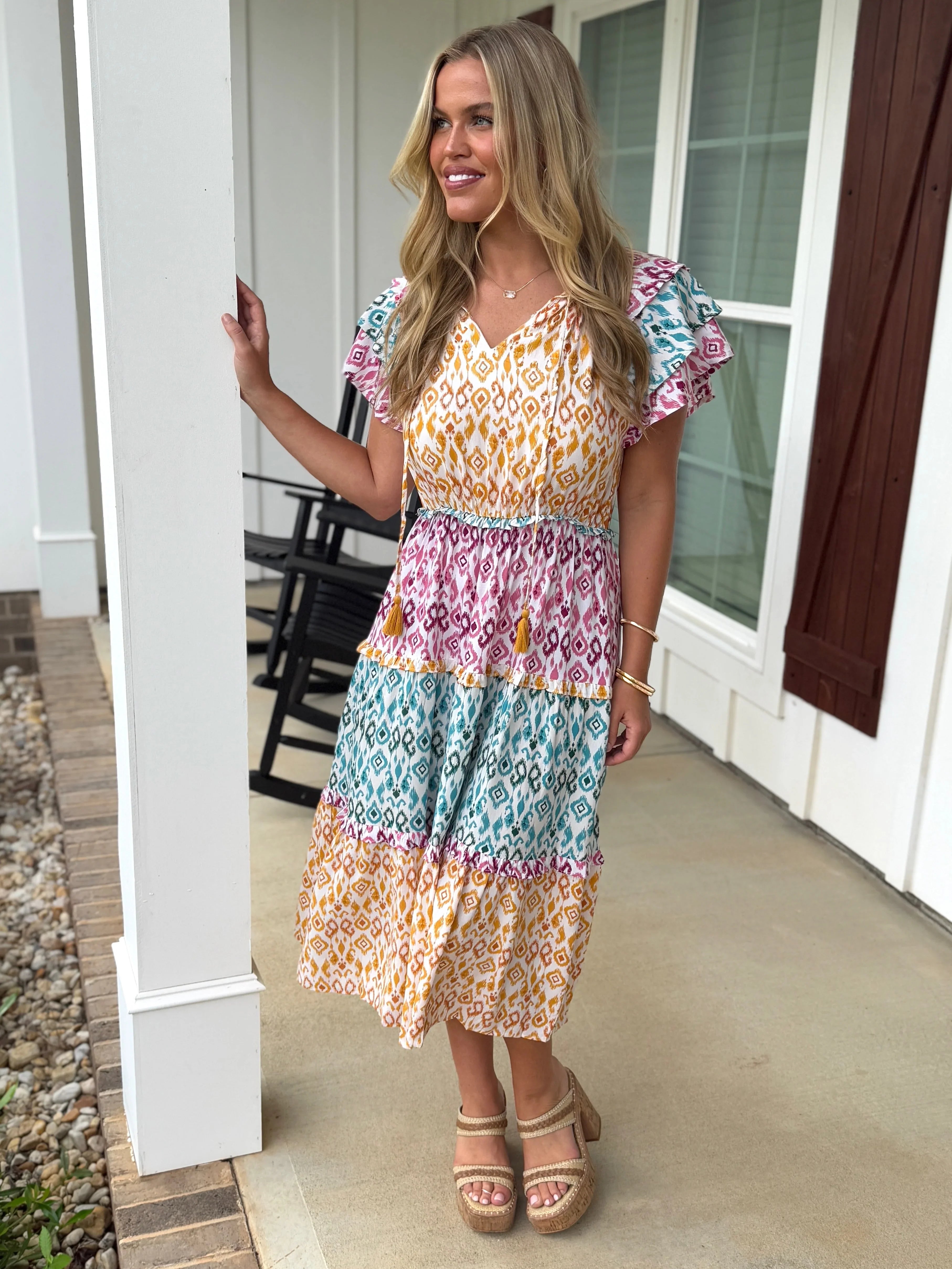 ASPEN Aztec Print Maxi Dress - Sassy and Southern