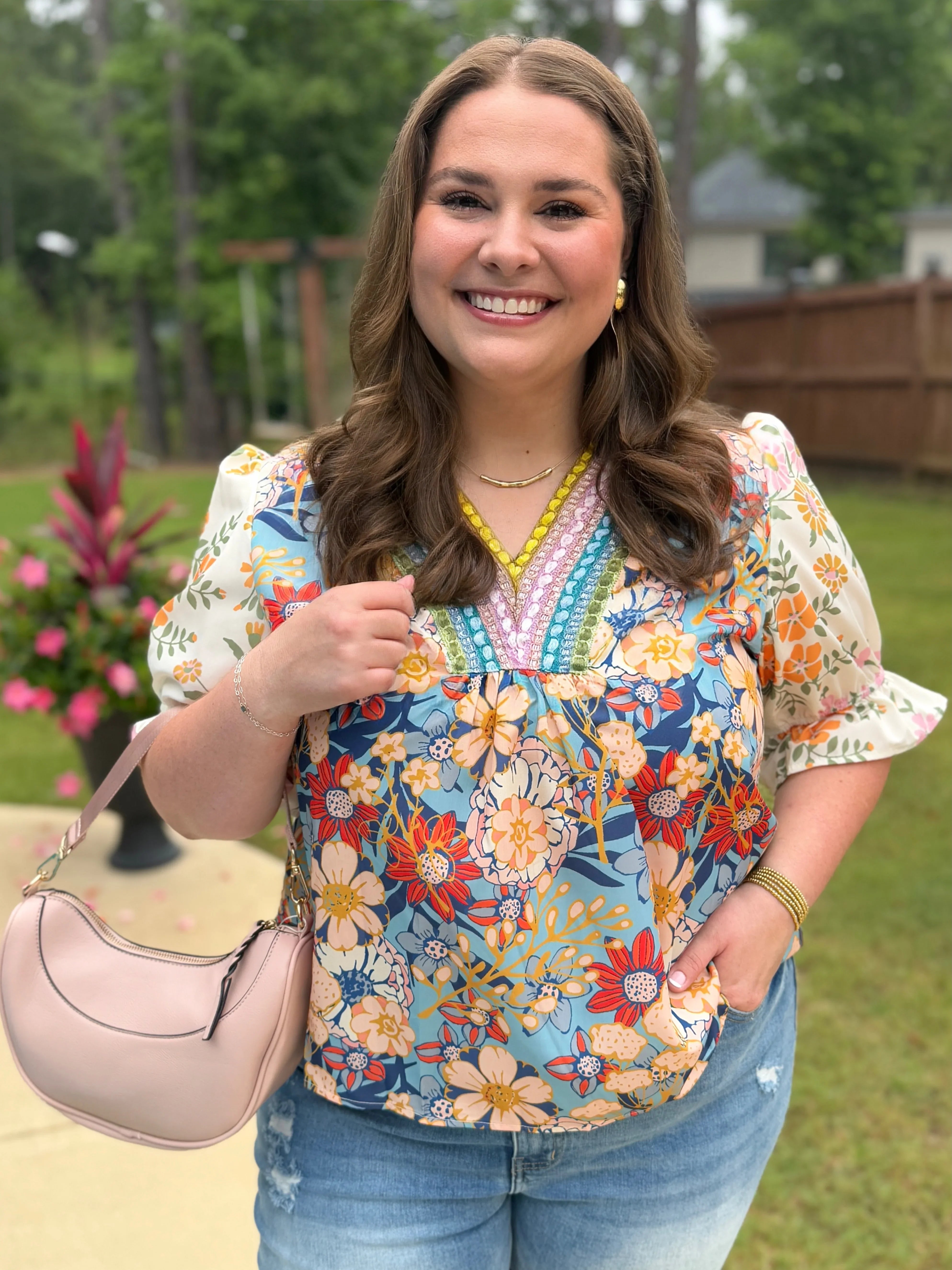 MARLEY Floral Top With Embroidery (S-2X) - Sassy and Southern