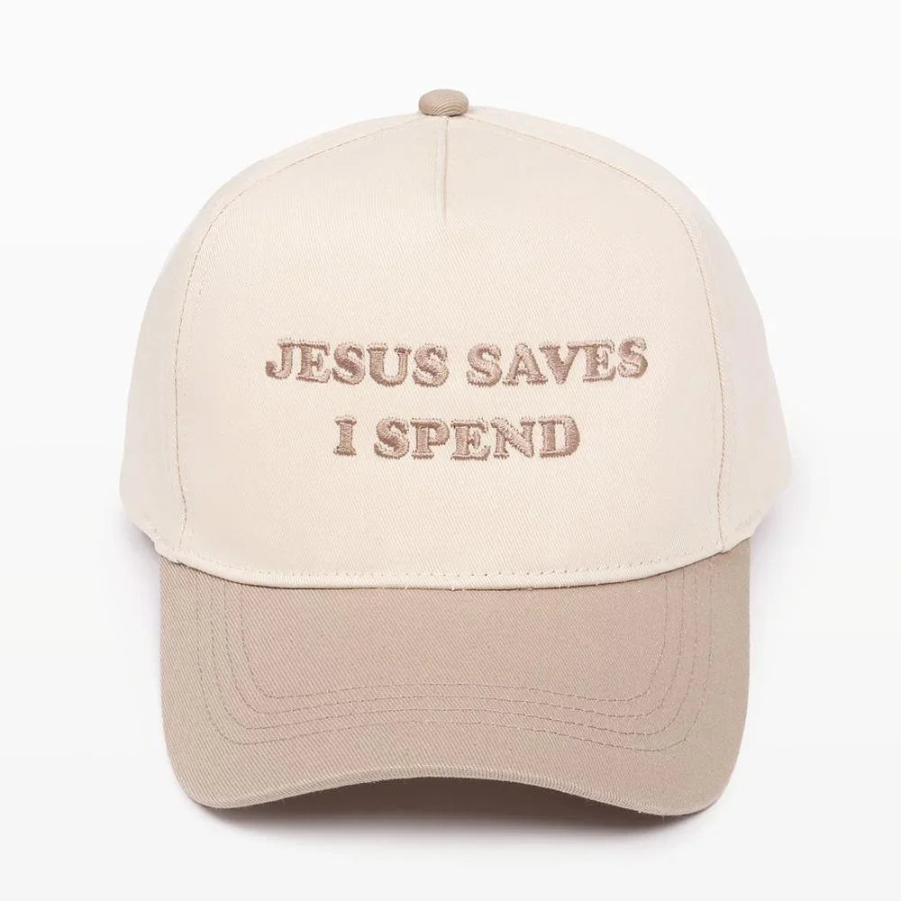 Jesus Saves I Spend Baseball Cap/Hat - Sassy and Southern
