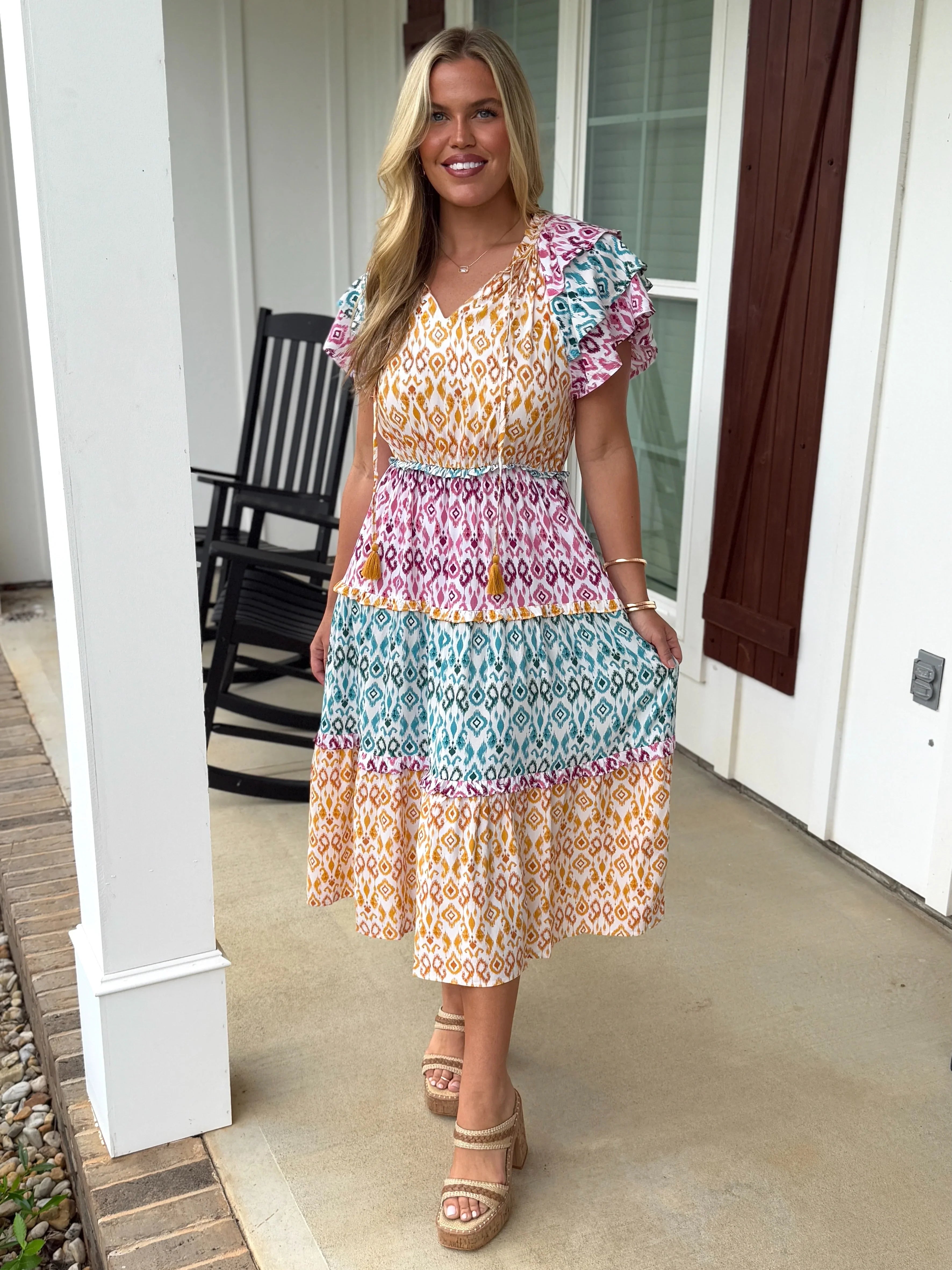 ASPEN Aztec Print Maxi Dress - Sassy and Southern