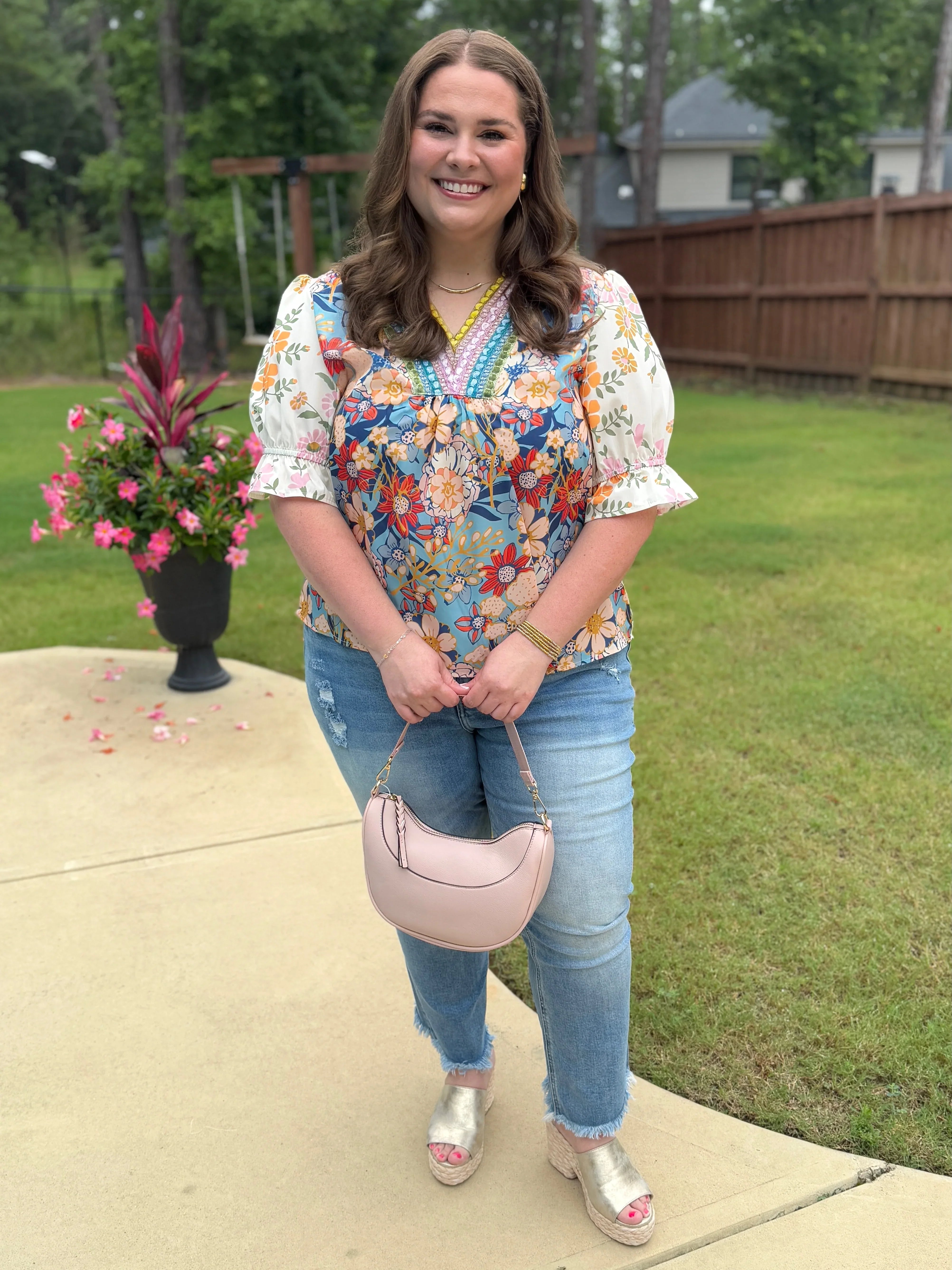 MARLEY Floral Top With Embroidery (S-2X) - Sassy and Southern