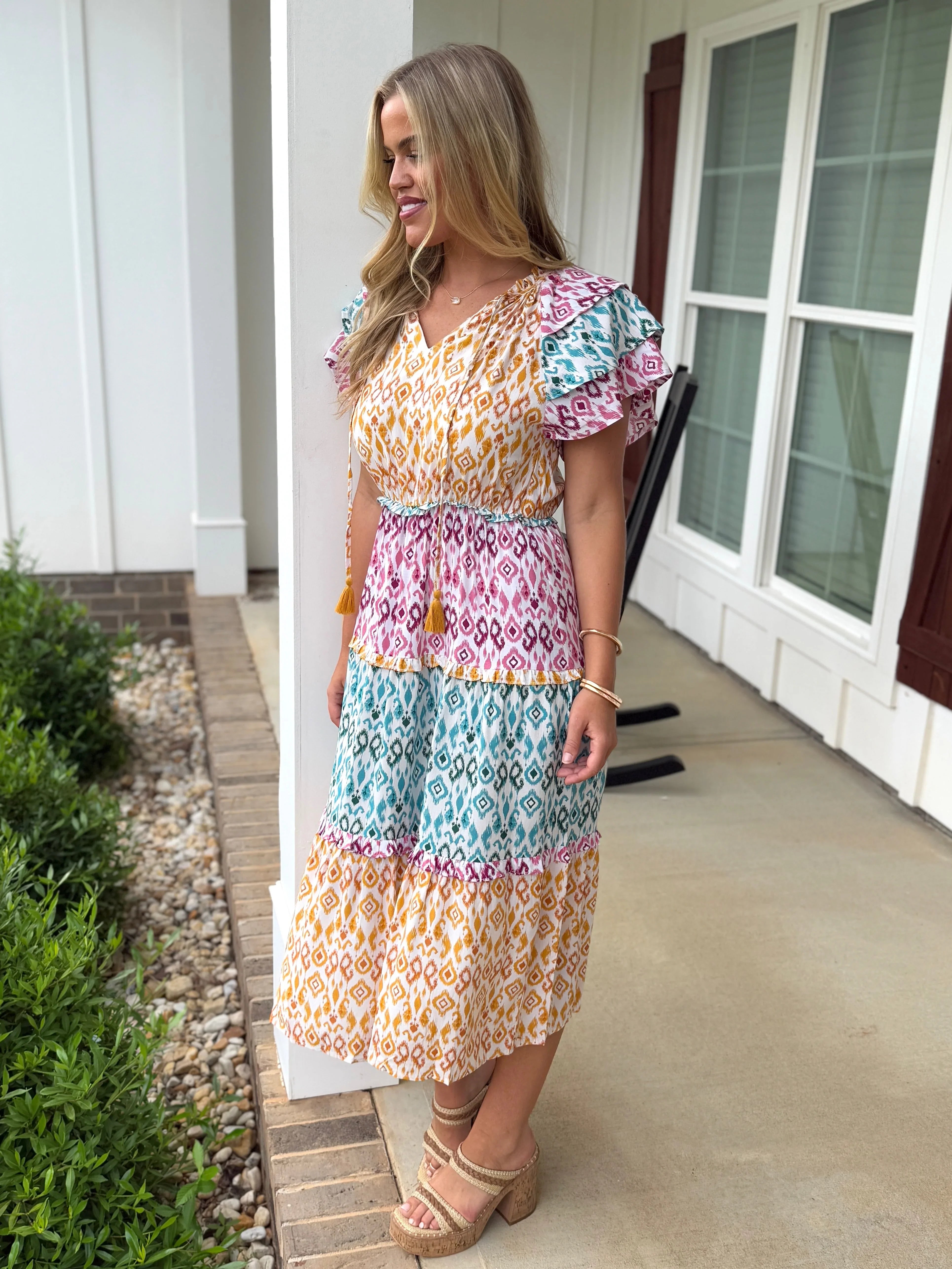 ASPEN Aztec Print Maxi Dress - Sassy and Southern
