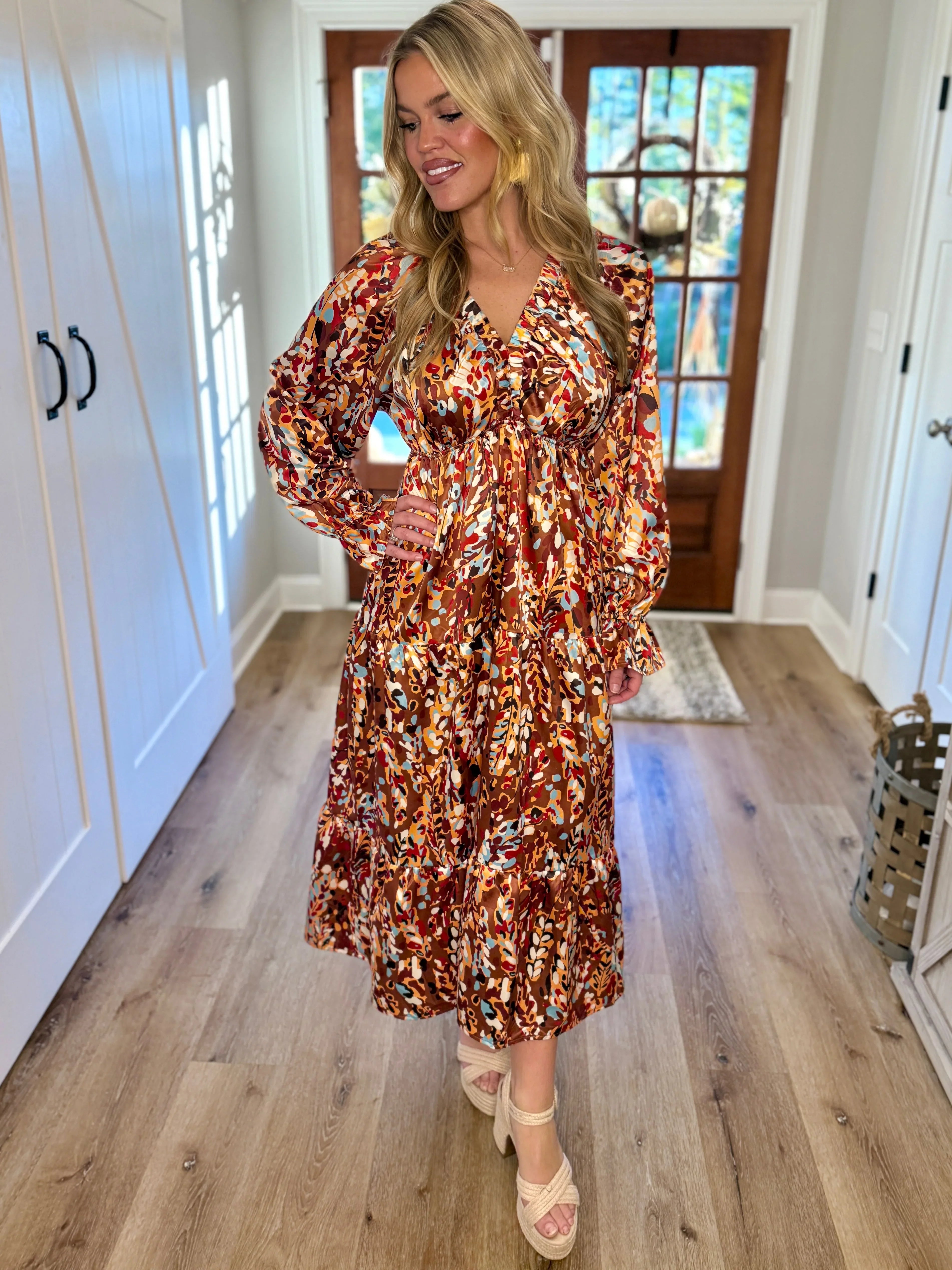 AUBREE Satin Mixed Print Maxi Dress (S-3X) | Plus Size | Sizes 1X-3X Medium AUBREE Satin Mixed Print Maxi Dress (S-3X) | Plus Size | Sizes 1X-3X Medium