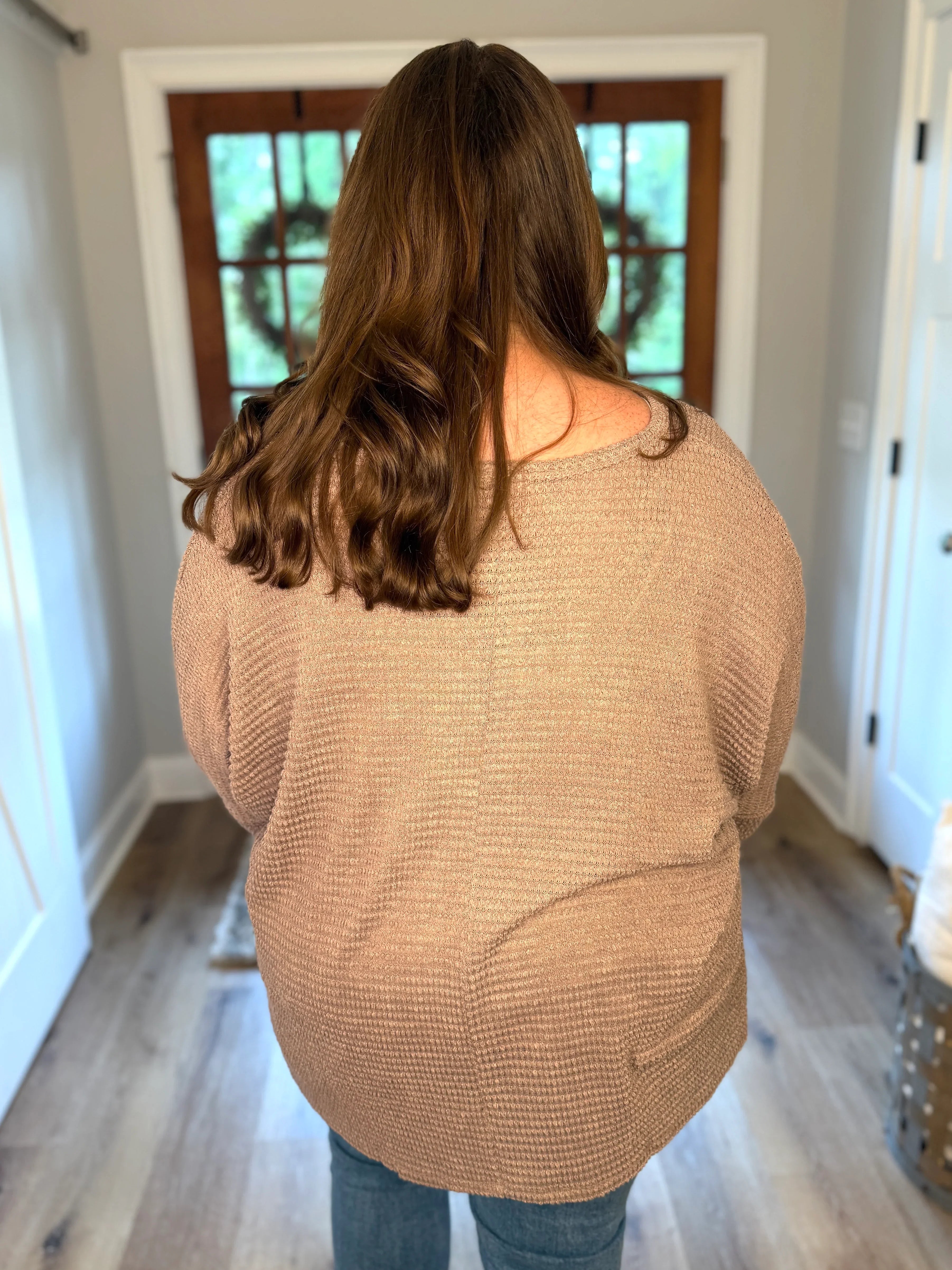 MIA Plus Size 3/4 Sleeve Lightweight Sweater (Mocha) - Sassy and Southern