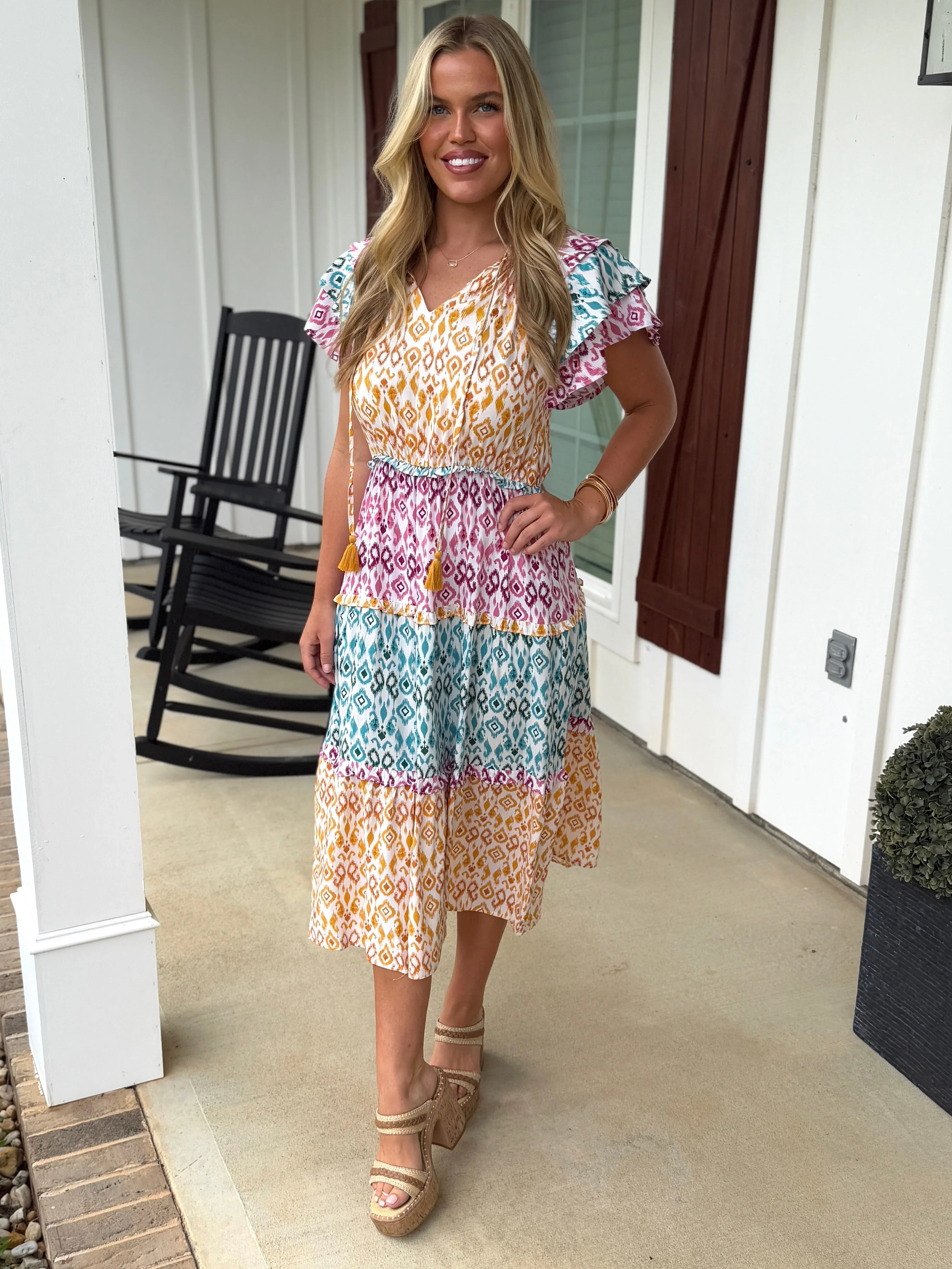 ASPEN Aztec Print Maxi Dress - Sassy and Southern