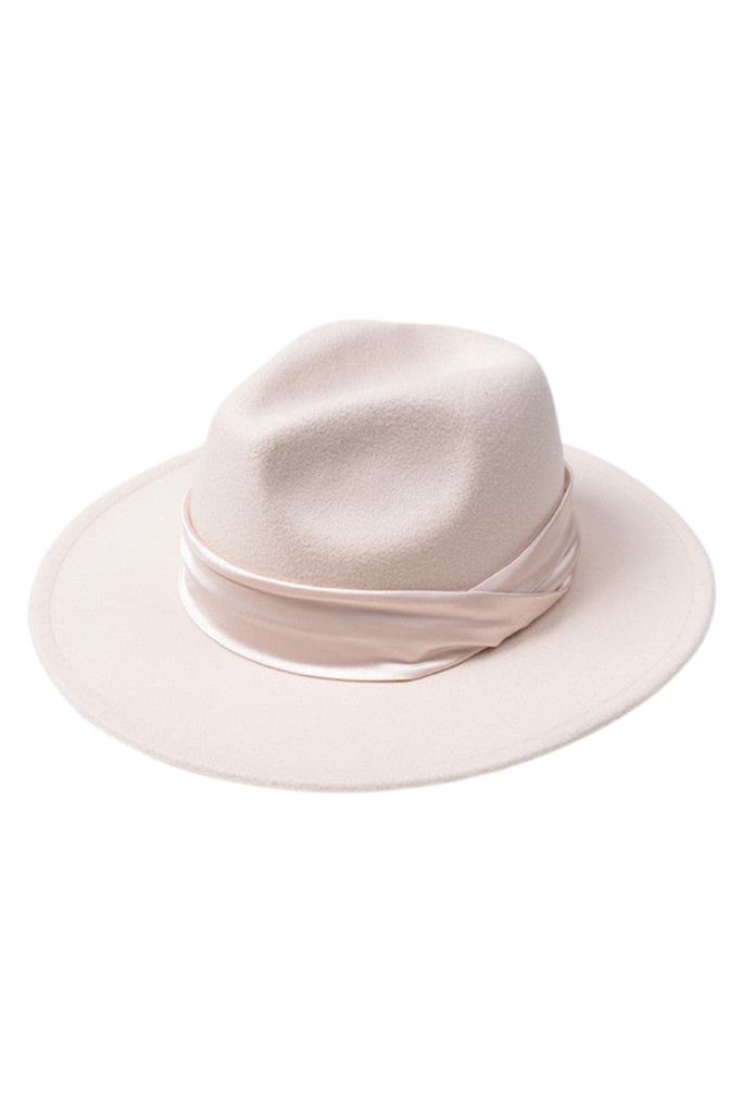 Beige Fedora Hat With Satin Band - Sassy & Southern