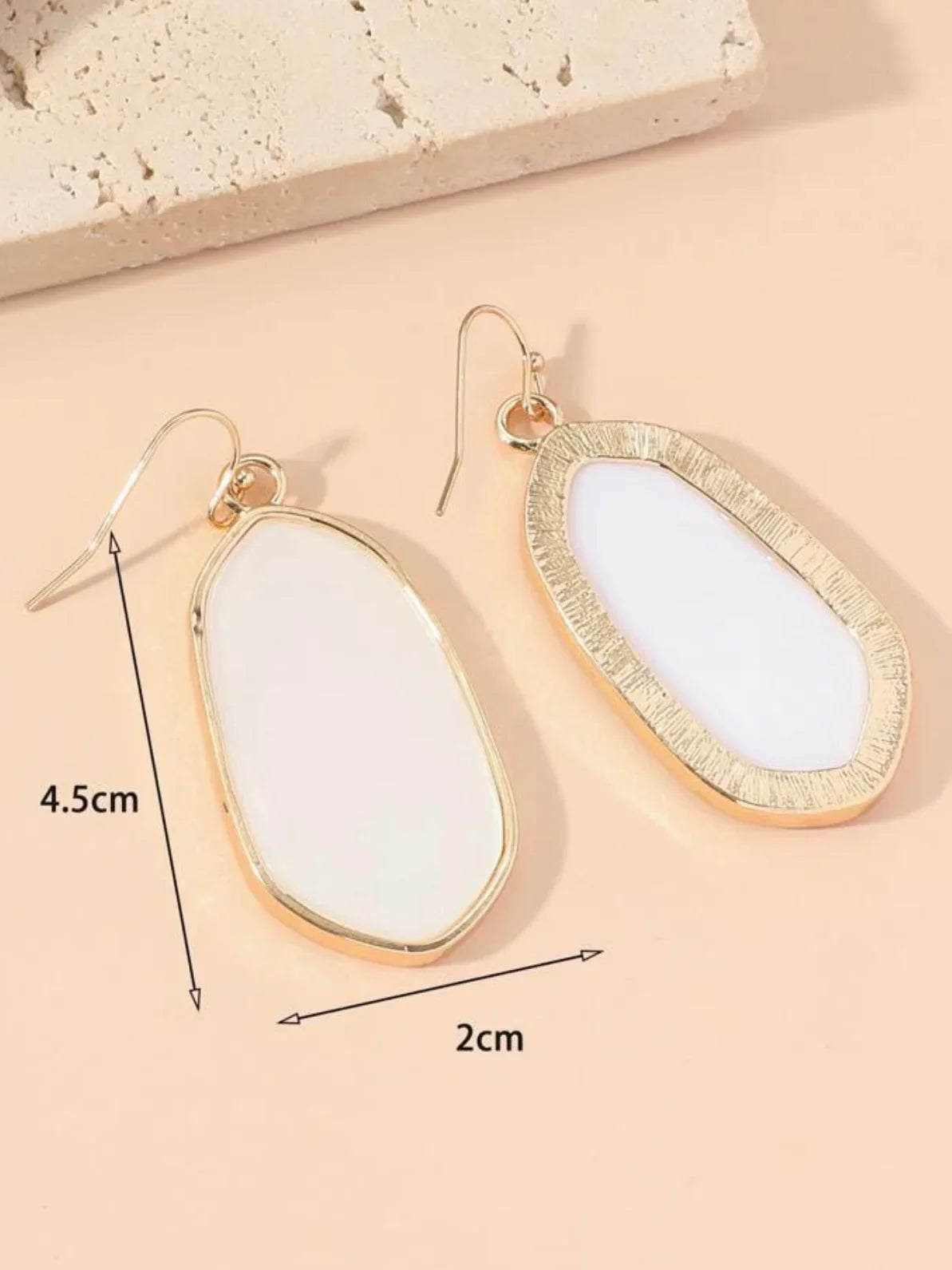 White/Gold Drop Earrings - Sassy and Southern