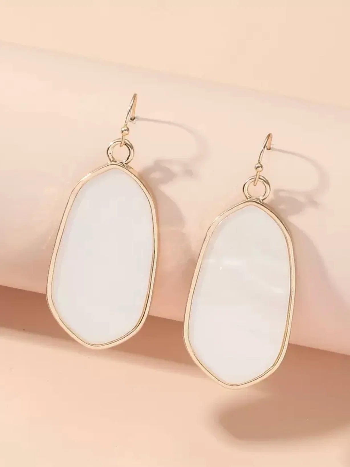 White/Gold Drop Earrings - Sassy and Southern