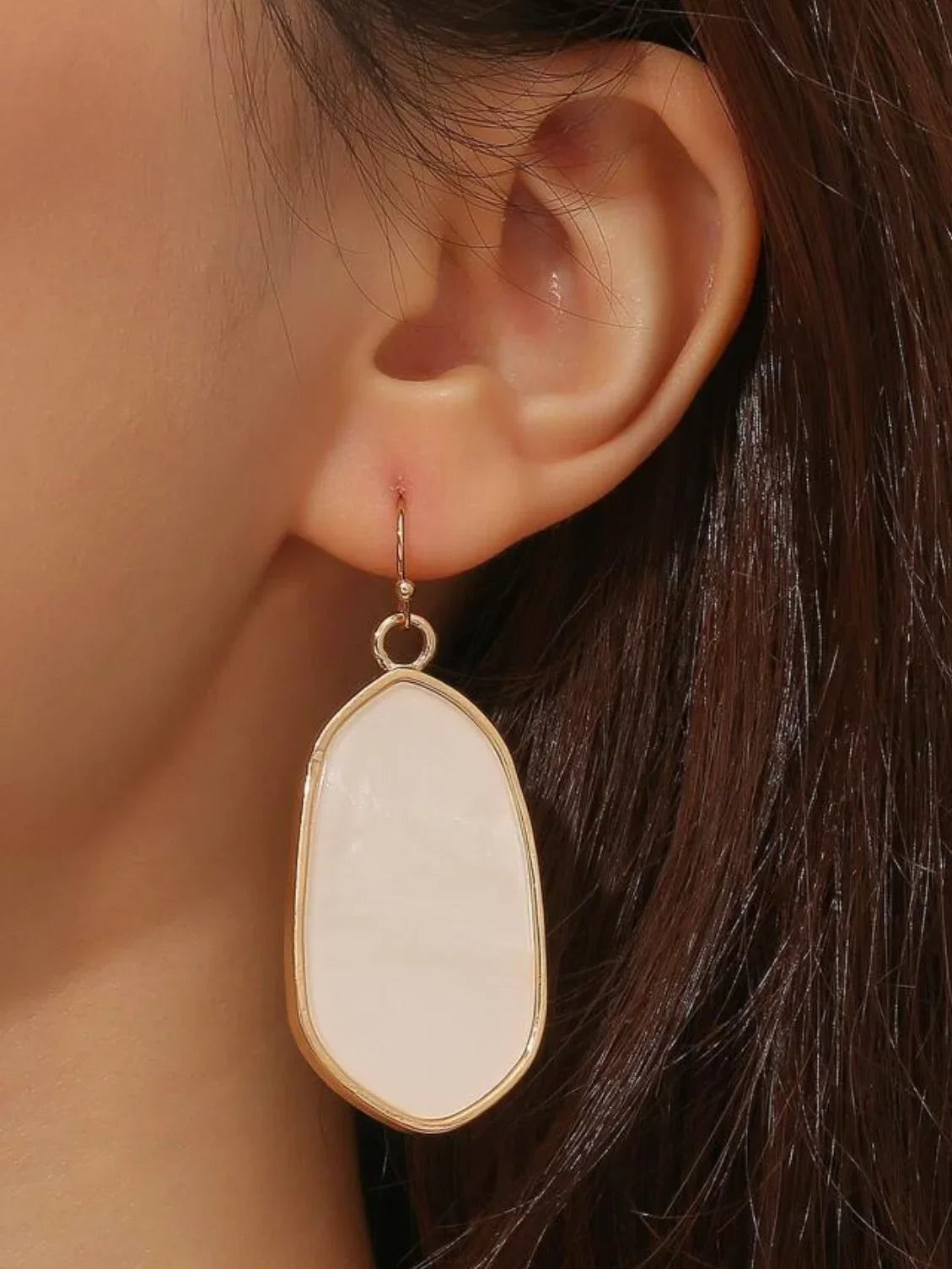 White/Gold Drop Earrings - Sassy and Southern