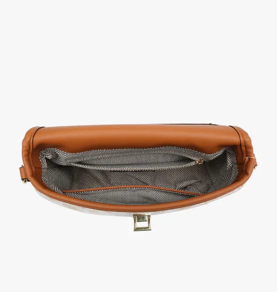 Beige Hounds Tooth Crossbody Bag/Purse - Sassy and Southern