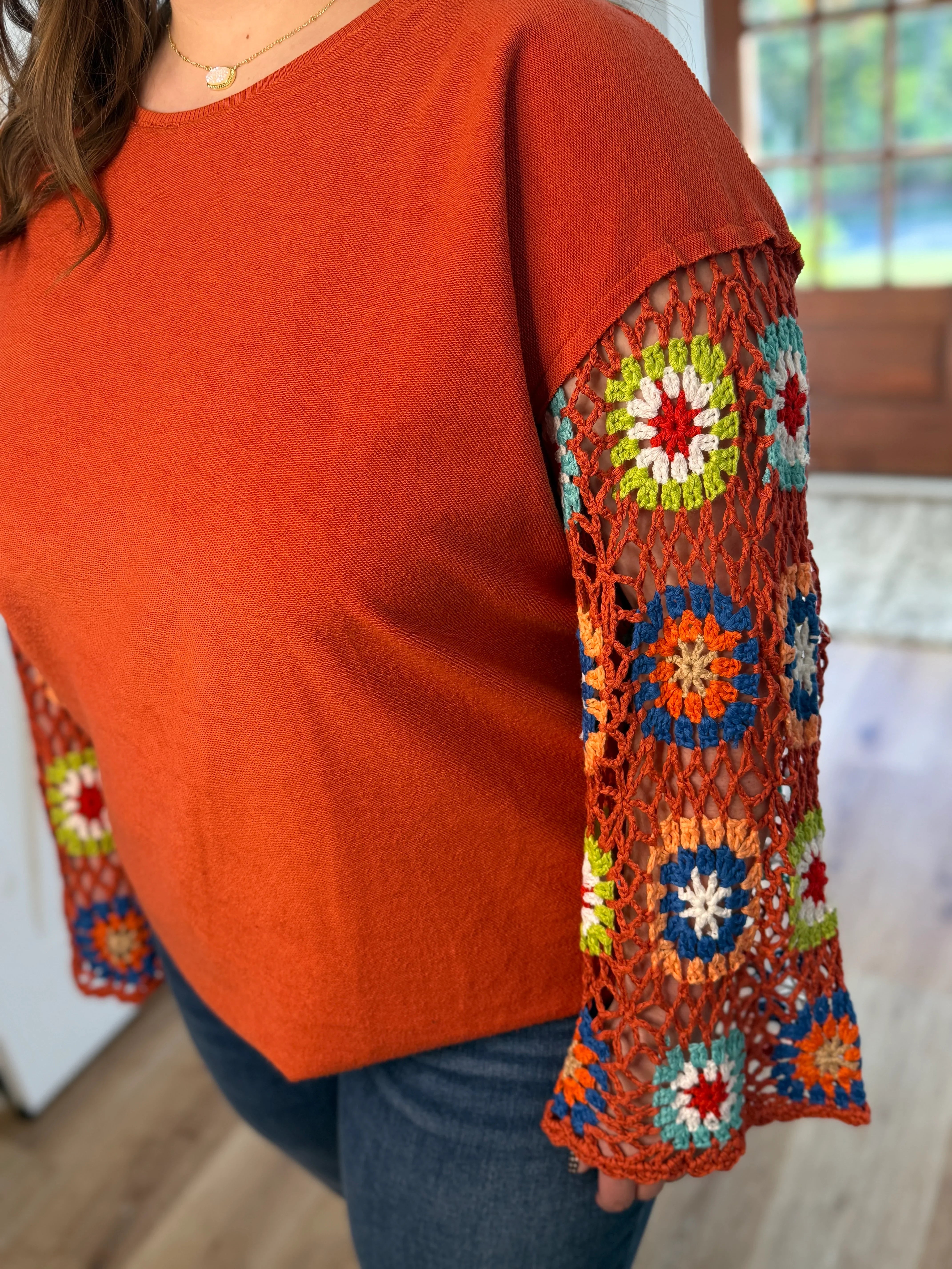 ELIZA Plus Size Crochet Sleeve Top | Plus Size | Sizes 1X-3X