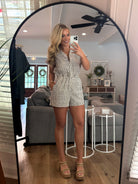 CLARA Cream Geometric Romper - Sassy and Southern