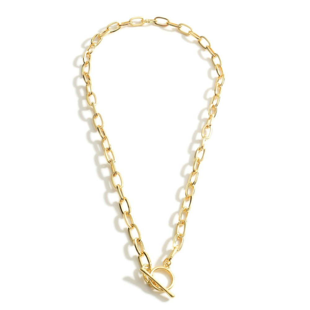 Chain Toggle Necklace (Gold) - Sassy & Southern