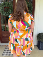 LONDON Abstract Print Ruffle Tiered Dress (S-2X) - Sassy and Southern