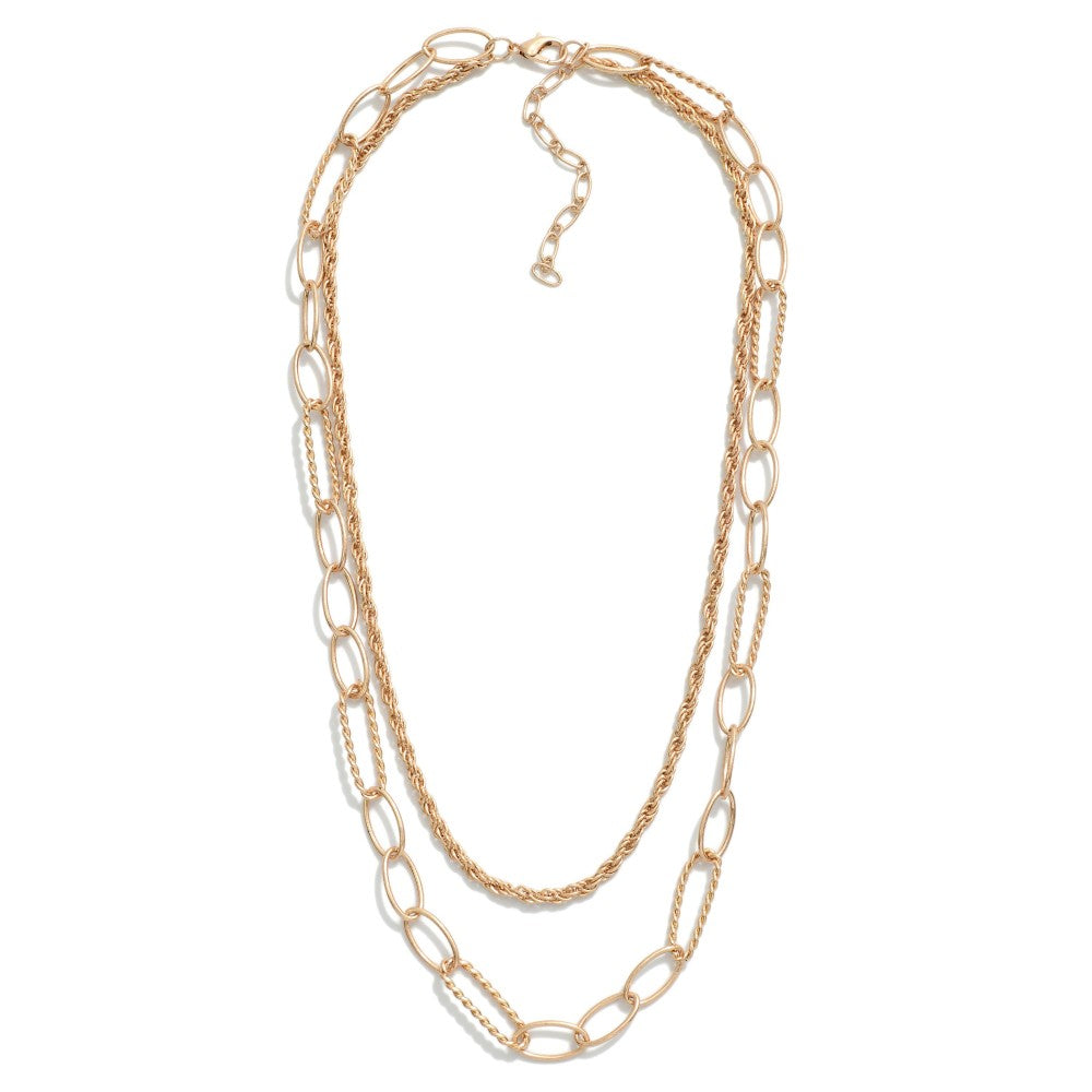 Layered Chain Link Necklace (Gold) - Sassy & Southern