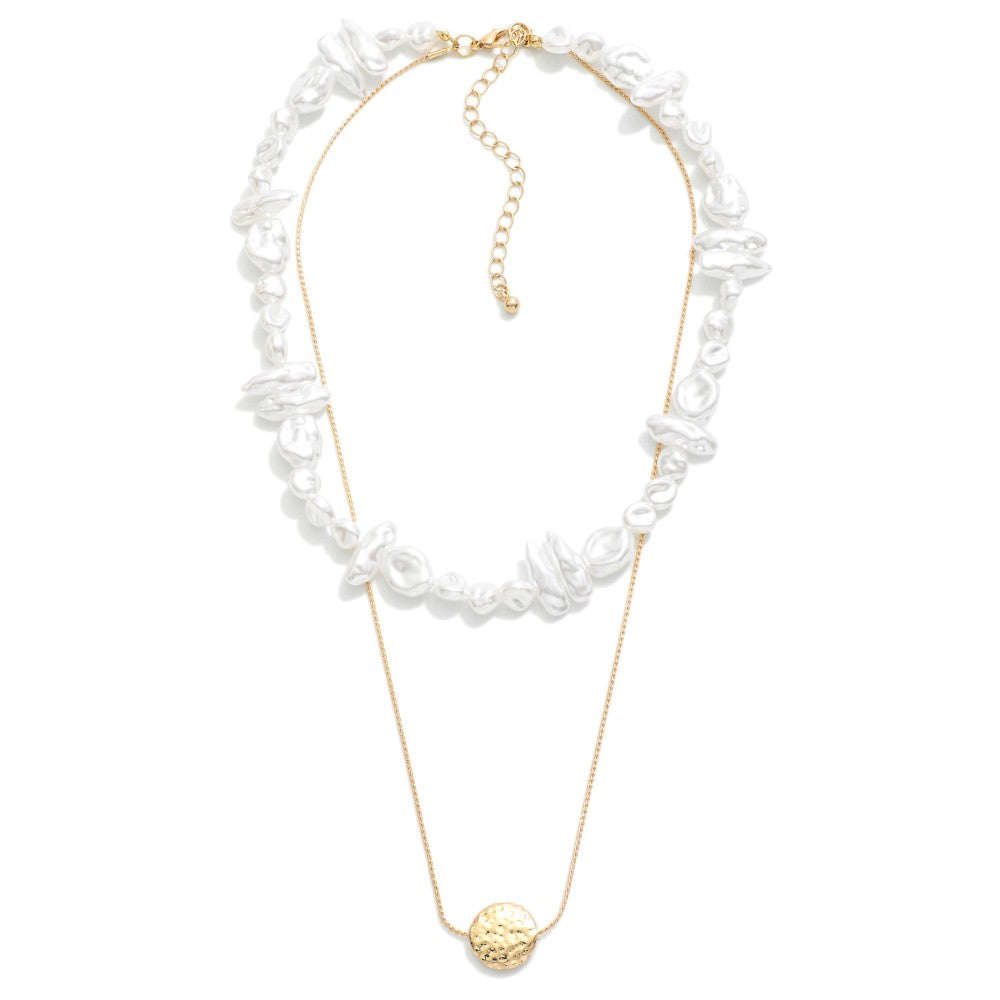 Layered Pearl & Chain Necklace - Sassy & Southern