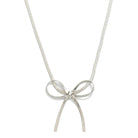 Silver Chain Necklace With Bow - Sassy and Southern
