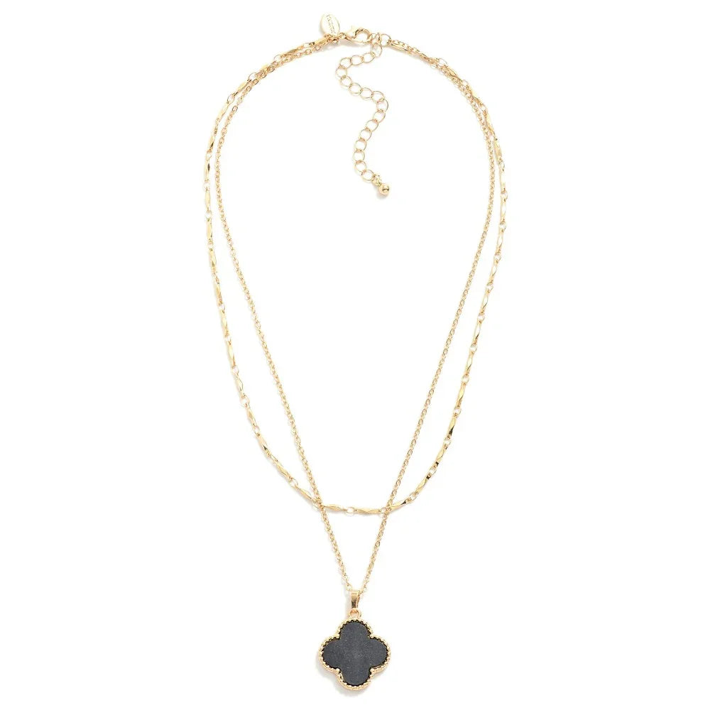 Black Clover Layered Necklace - Sassy and Southern