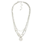 Disc Pendant Layered Necklace (Silver) - Sassy and Southern