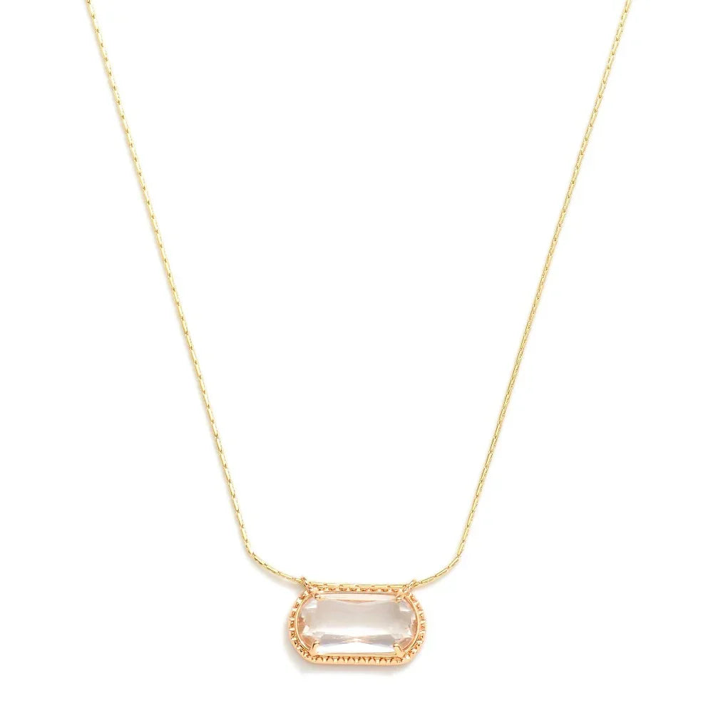 Clear Crystal Pendant Necklace - Sassy and Southern