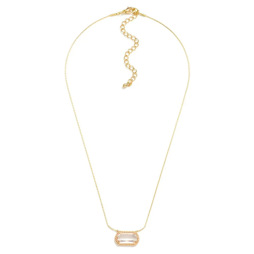 Clear Crystal Pendant Necklace - Sassy and Southern