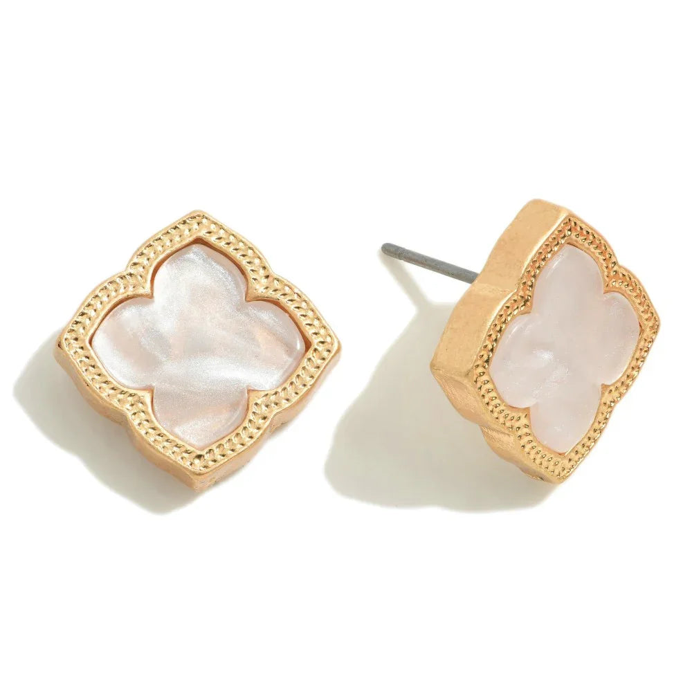White Clover Stud Earrings - Sassy and Southern