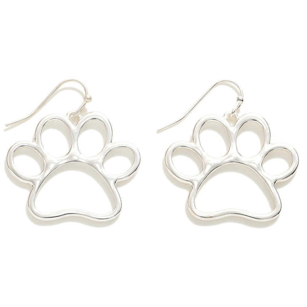 Paw Print Earrings (Silver) - Sassy & Southern