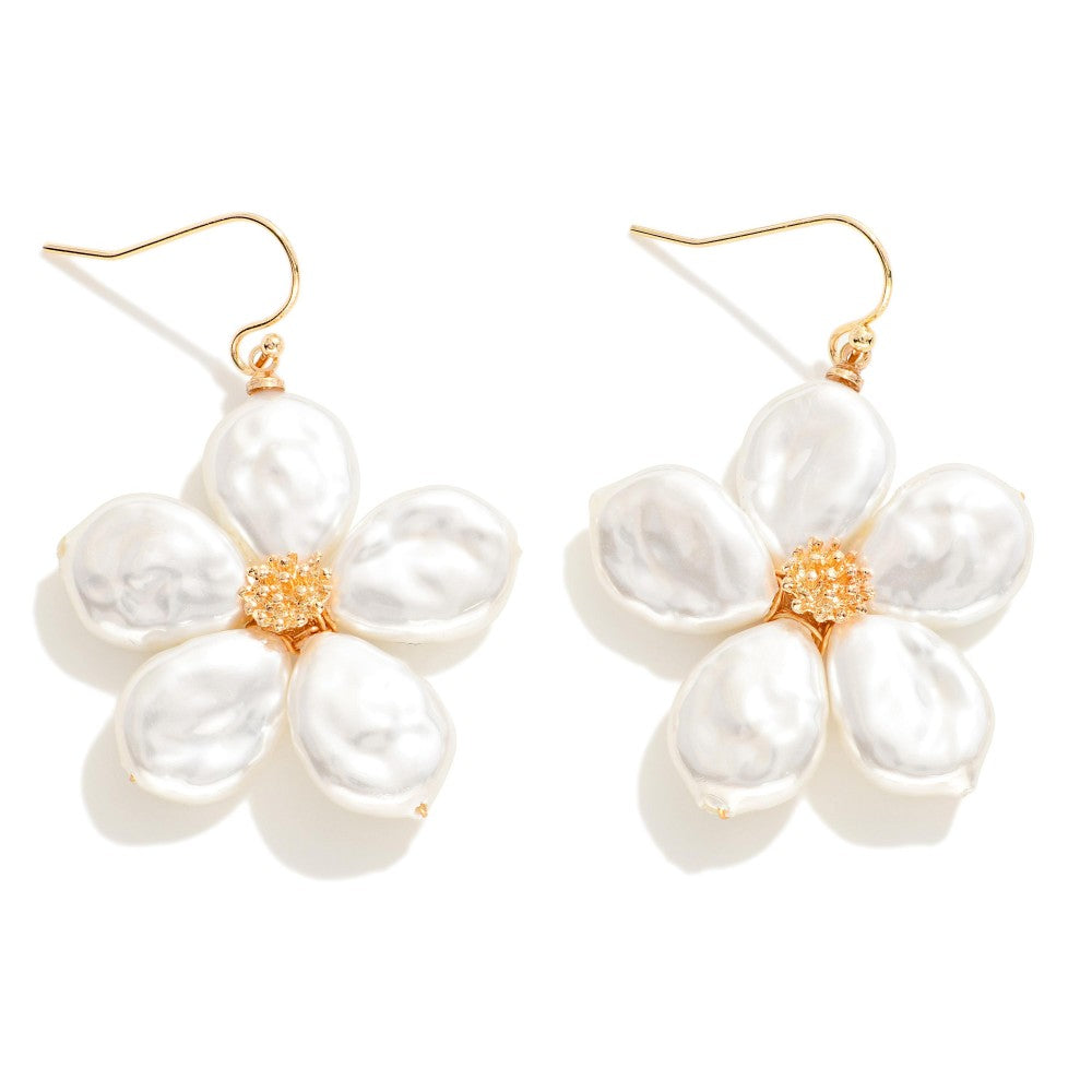 Flower Pearl Earrings (Silver or Gold) - Sassy & Southern