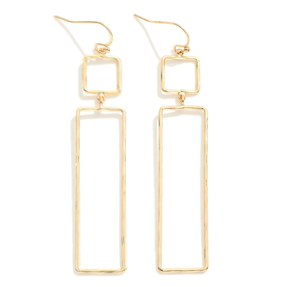 Square Bar Drop Earrings (Silver or Gold) - Sassy & Southern