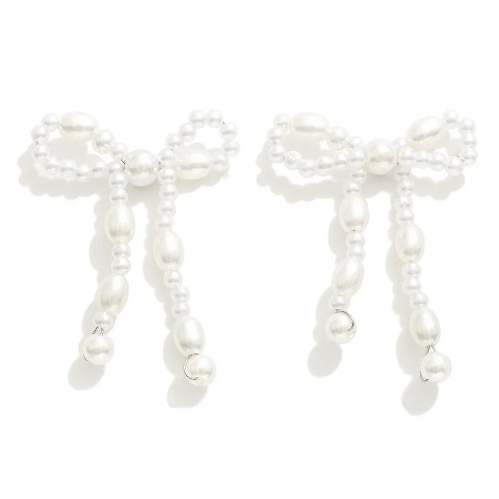 Pearl Bow Shaped Earrings - Sassy and Southern