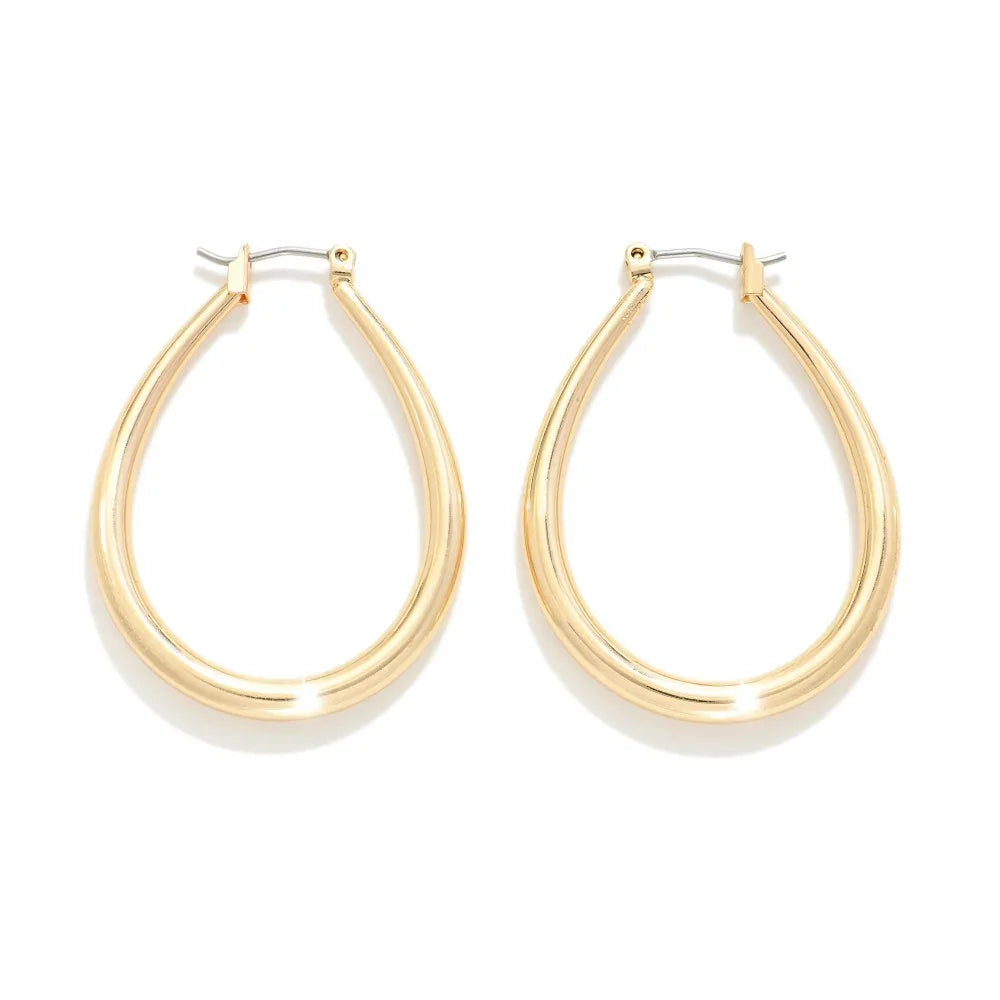 Tapered Hoop Earrings (Gold) - Sassy and Southern