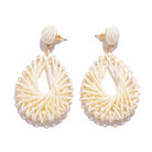 Raffia Teardrop Earrings (Cream) - Sassy and Southern
