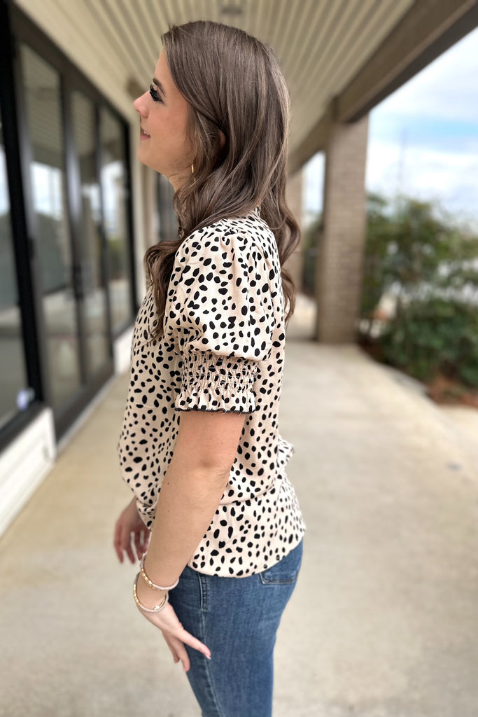 MEGAN Leopard Print Woven Top - Sassy & Southern