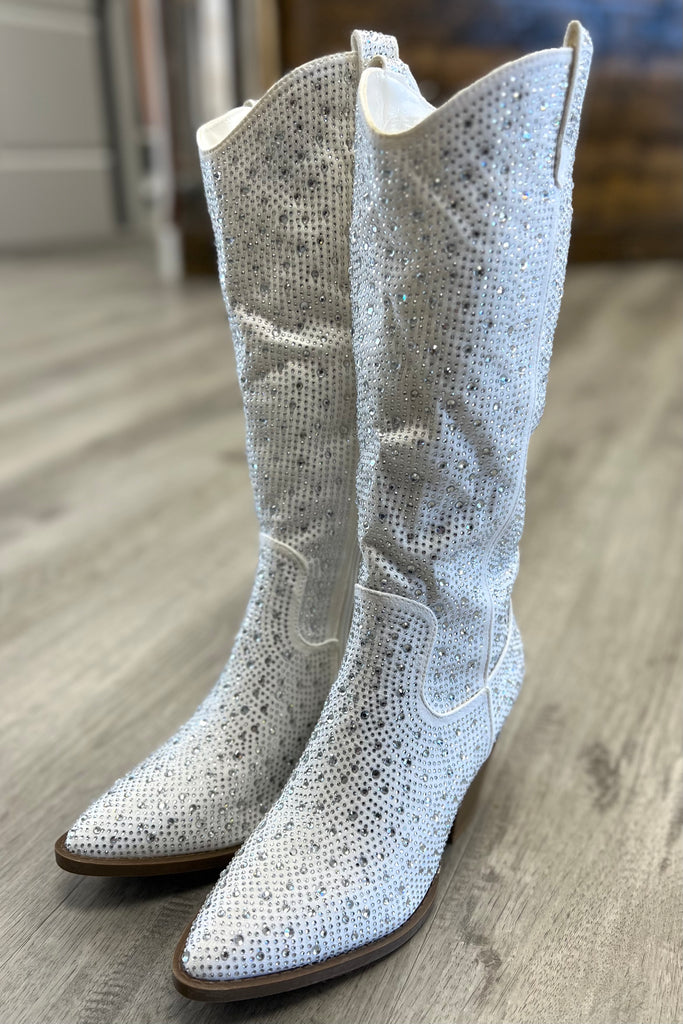 KELSEA White Cowgirl Boots - Sassy & Southern