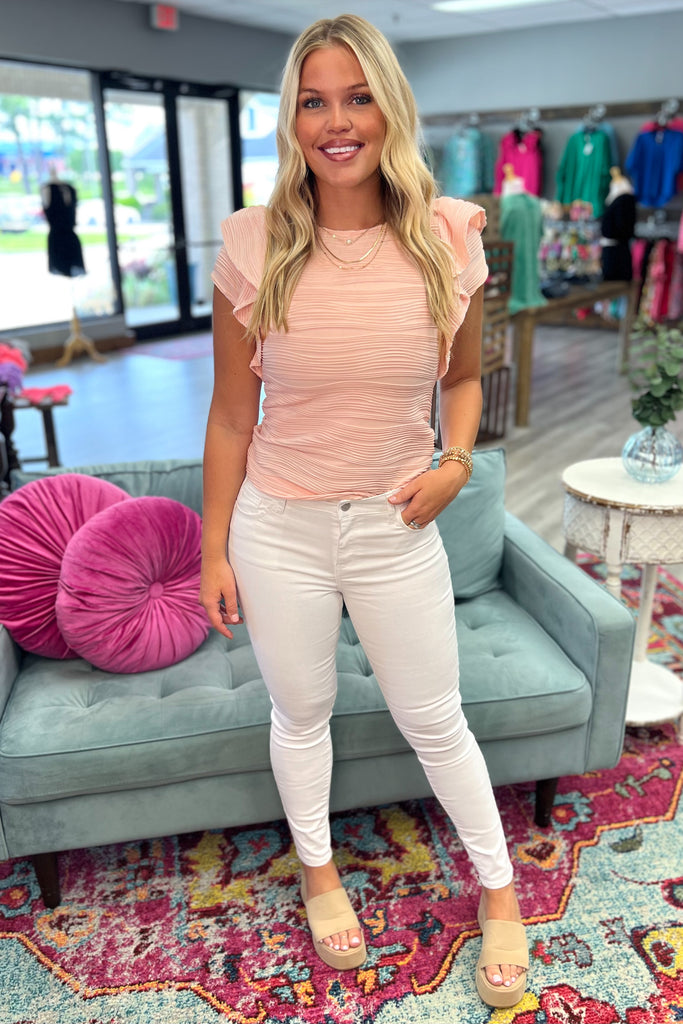 MARY Textured Top (Pink) - Sassy & Southern