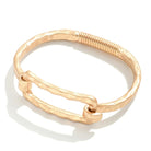 Hammered Metal Bangle Bracelet (Gold) - Sassy and Southern