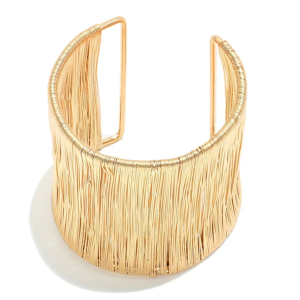 Gold Wire Wrapped Cuff Bracelet - Sassy and Southern