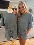 ZOE Corded Top & Shorts Set (Jade) - Sassy and Southern
