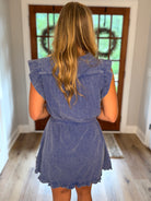 ANNIE Ruffle Button Down Dress (Blue) - Sassy and Southern