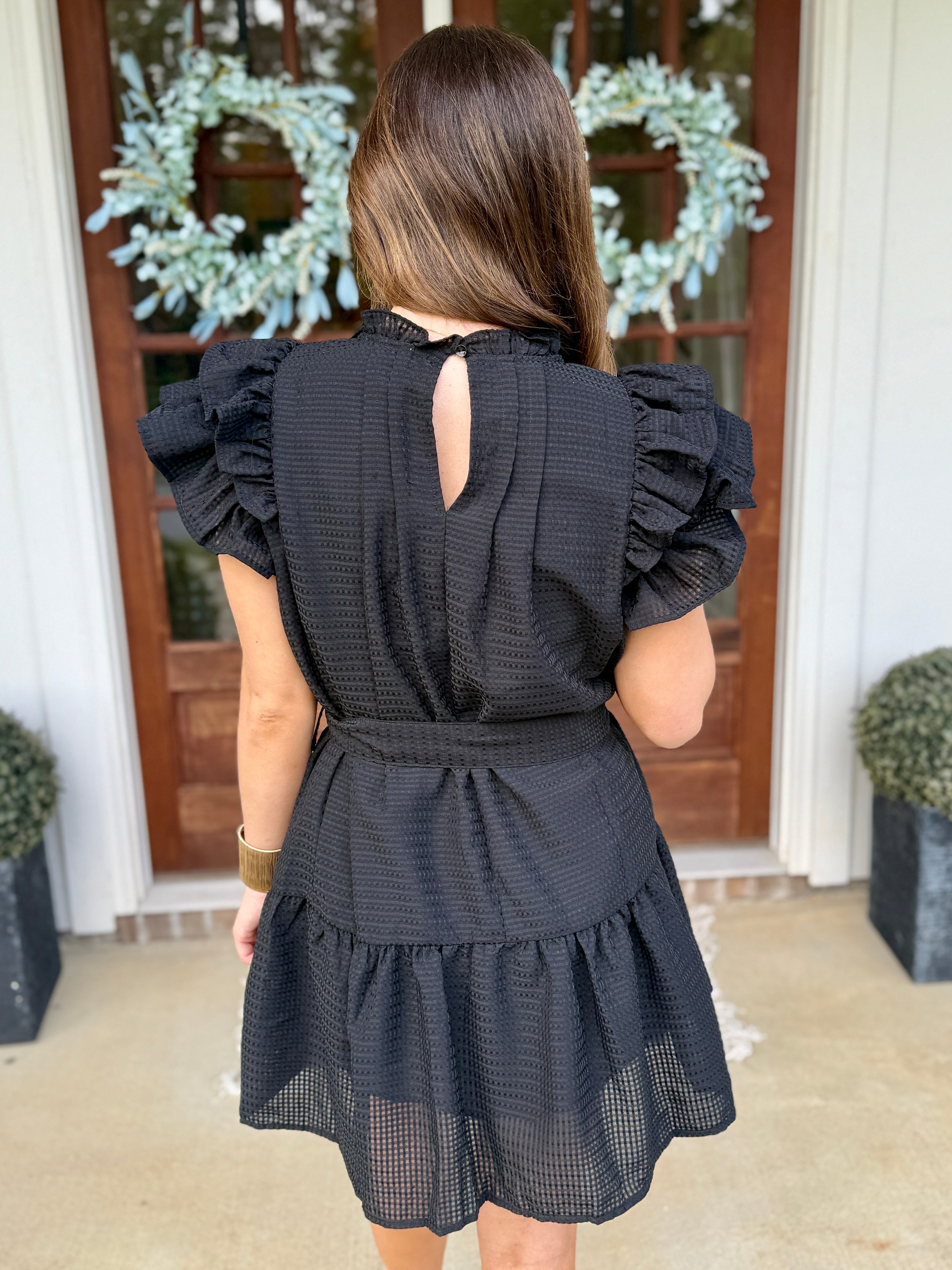 STELLA Short Black Dress With Tie | Women's | Sizes S-XL