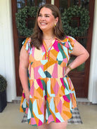 LONDON Abstract Print Ruffle Tiered Dress (S-2X) - Sassy and Southern