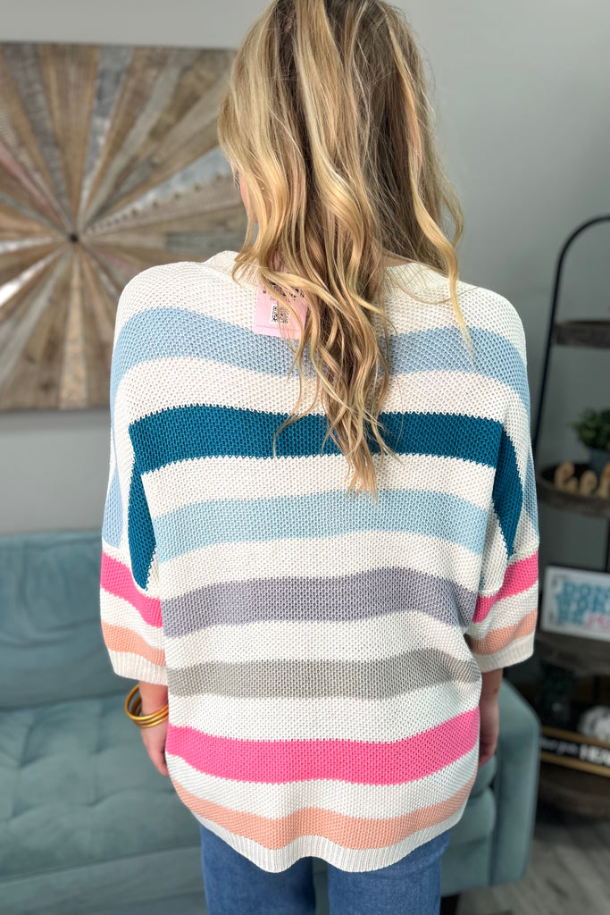 KIARA Striped Light Sweater Top (Multi) - Sassy & Southern